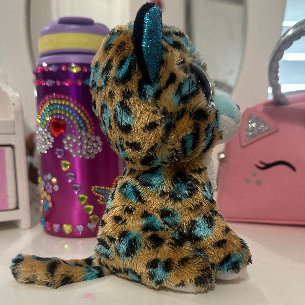 Ty Beanie Boo’s Collection “Cobalt” Blue and Black Spotted Leopard Plush Toy NWT - Picture 6 of 11